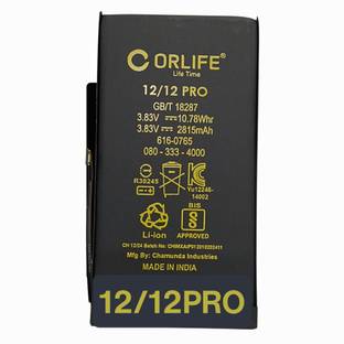 orlife Mobile Battery For  iPhone 12 / 12 Pro OG Full mAh (1 Year Replacement Warranty)