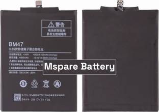 Mspare Mobile Battery For  Xiaomi MI Redmi 3S / Redmi 3S Prime / Redmi 4 / Redmi 4X | Model BM47 {4000mAH}