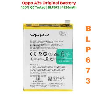 BKN Mobile Battery For  OPPO Oppo A3S Battery Original (Model-BLP673) 4230mAh