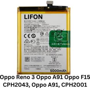 LIFON Mobile Battery For  OPPO Reno 3 Oppo A91 Oppo F15 CPH2043, Oppo A91, CPH2001 4025mAh