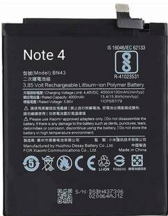 AEHUB Mobile Battery For  Xiaomi Mi Redmi Note 4/ BN43/ 4000mAh