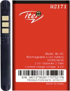 TokTon Mobile Battery For  Compatible itel it2171 / Bl-5C 1000mAh Full Backup