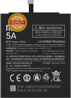 आईहुब  मोबाइल बैटरी शाओमी 5A/ Redmi 5A/ Mi 5A/ BN34/ 3000mAh  के लिए
