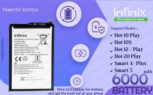 Infinix Mobile Battery For  BL 58BX Infinix Hot 10 Play/Smart 4 Plus/Smart 5/Hot 10S/Hot 12 Play / Hot 12 -6000 mAh