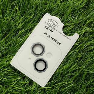 CHICCASA Back Camera Lens Glass Protector, Camera Lens Ring Guard Protector for APPLE iPhone 15 HD Clear Anti-Scratch/Dust Blue Octagon Camera Ring