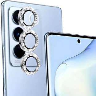 ITians Back Camera Lens Ring Guard Protector for Vivo V27 Pro Protector 9H Hardness, Full Coverage Metal (SILVER DIAMOND)