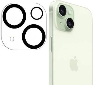 UNIKWORLD Back Camera Lens Glass Protector for iPhone 15/ 15 plus ,Ultra High Definition, Night Shooting Mode,Black Circle