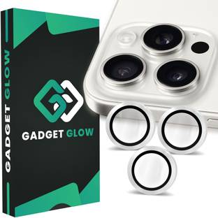 Gadget Glow Back Camera Lens Ring Guard Protector for Apple iPhone 15 Pro Max, Apple iPhone 15 Pro, SIlver Camera Ring