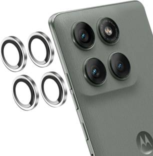 MOBCART Back Camera Lens Ring Guard Protector, Camera Lens Glass Protector for Moto Edge 60 Pro - 9H Tempered Glass, HD Clarity, Scratch-Resistant, Silver