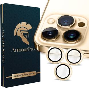 ArmourPro Back Camera Lens Ring Guard Protector for Apple iPhone 13 Pro, Apple iPhone 13 ProMax, Gold Camera Ring