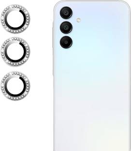 Evett Back Camera Lens Ring Guard Protector for Samsung A15 5G Silver Stones