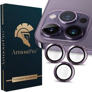 ArmourPro Back Camera Lens Ring Guard Protector for Apple iPhone 14 Prro, Deep Purple Camera Ring