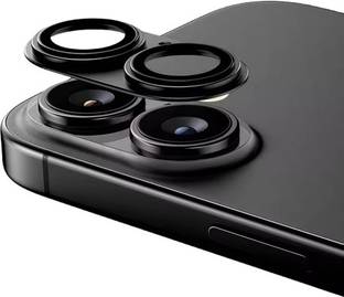MOBCART Back Camera Lens Glass Protector, Camera Lens Ring Guard Protector for iPhone 17 – 360°Full Coverage, Metal Frame + 9H Glass Camera Protector Black