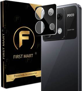 FIRST MART Back Camera Lens Glass Protector for Poco X6 5G, Poco X6, Black Camera Protector