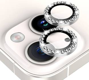 Evett Back Camera Lens Ring Guard Protector for iPhone 13 Stones Diamond HD Camera Clarity