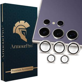 ArmourPro Back Camera Lens Ring Guard Protector for Samsung Galaxy S24 Ultra 5G, Samsung S24 Ultra 5G, Silver Camera Ring