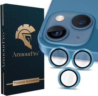 ArmourPro Back Camera Lens Ring Guard Protector for Apple iPhone 13, Apple iPhone 13 Mini, Blue Camera Ring