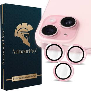 ArmourPro Back Camera Lens Ring Guard Protector for Apple iPhone 15, Apple iPhone 15 Plus, Pink Camera Ring