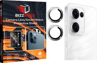 BizzBoxx Back Camera Lens Glass Protector for OPPO Reno13 5G, OPPO Reno13, Reno 13, camera lens protector guard, Silver Ring