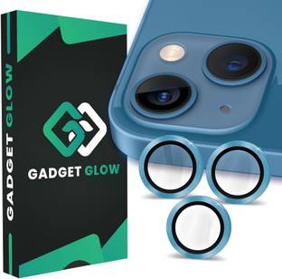 Gadget Glow Back Camera Lens Ring Guard Protector for Apple iPhone 13, Apple iPhone 13 Mini, Blue Camera Ring