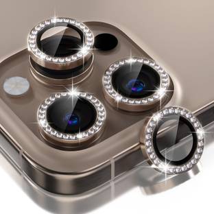 VOSKI Back Camera Lens Ring Guard Protector for iPhone 16 Pro Max Diamond Stone Camera Lens Protector Alloy Aluminum