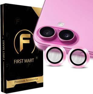 FIRST MART Back Camera Lens Ring Guard Protector for Apple iPhone 16 Plus, iPhone 16 Plus, Pink Camera Ring