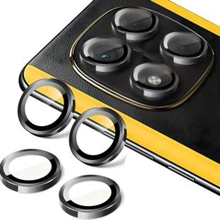 CASELIA Back Camera Lens Ring Guard Protector for POCO X7 5G [ Black Metal Ring with 9H Glass] Set of 1