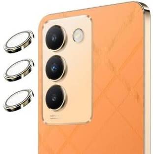 Evett Back Camera Lens Ring Guard Protector for Vivo Y200e Gold Alluminium Glass Ring