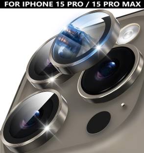 PUNAK Back Camera Lens Ring Guard Protector, Camera Lens Glass Protector for Apple iPhone 15 Pro, Apple iPhone 15 Pro Max