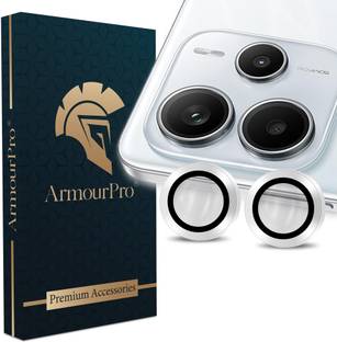 ArmourPro Back Camera Lens Ring Guard Protector for Redmi Note 14, 5G, SIlver Camera Ring