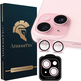 ArmourPro Back Camera Lens Ring Guard Protector for Apple iPhone 15 Plus, Apple iPhone 15, Pink Camera Ring