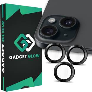 Gadget Glow Back Camera Lens Ring Guard Protector for Apple iPhone 15, Apple iPhone 15 Plus, Black Camera Ring