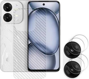 ARBAN Screen Guard for itel A80 4G Camera Lens Glass Protector | Anti-Scratch | Edge to Edge Full Coverage | 9H Hardness (BACK CARBON FIBER SKIN + CAMERA LENS PROTECTOR)
