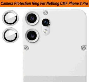 KREZEE Back Camera Lens Ring Guard Protector for Cmf by Nothing Phone 2 Pro [ Black Metal Ring with 9H Glass] Set of 1