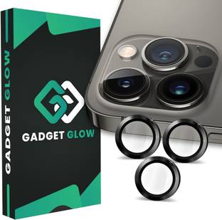 Gadget Glow Back Camera Lens Ring Guard Protector for Apple iPhone 13 Pro, Apple iPhone 13 Pro Max, Black Camera Ring