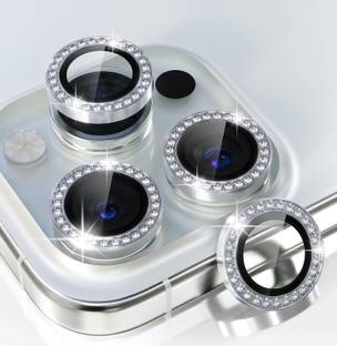 EJZATI Back Camera Lens Ring Guard Protector for IPHONE 16 PRO MAX, SILVER DAIMOND RING GUARD