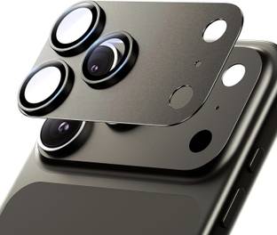 MOBCART Back Camera Lens Glass Protector, Camera Lens Ring Guard Protector for iPhone 17 Pro Max – 360°Full Coverage, Metal Frame +Glass Camera Protector Black