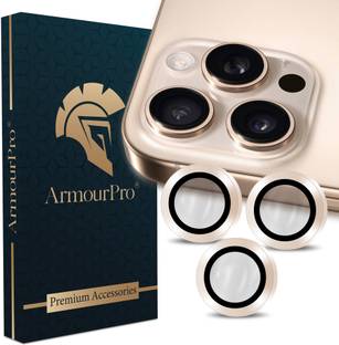 ArmourPro Back Camera Lens Ring Guard Protector for Apple iPhone 16 Pro, iPhone 16 Pro, Gold Camera Ring
