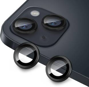 UNIKWORLD Back Camera Lens Glass Protector, Camera Lens Ring Guard Protector for iPhone 15 Black