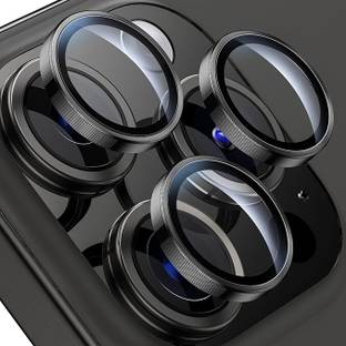 UNIKWORLD Back Camera Lens Ring Guard Protector for iPhone 15 Pro Max Metal Individual Ring Cover(Black Titanium)