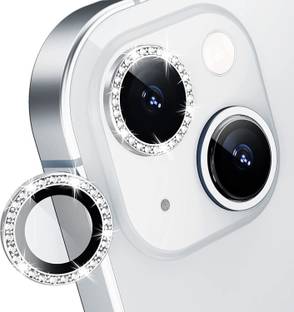 ITians Back Camera Lens Ring Guard Protector for iPhone 13 HD Clarity - Diamond Silver