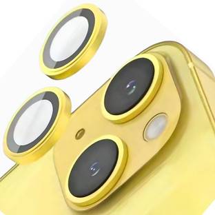 Evett Back Camera Lens Ring Guard Protector for iPhone 14 Plus Alluminium Rings With Glass HD Camera Quality