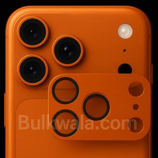 Bulkwala.com Back Camera Lens Ring Guard Protector for Camera Lens for iPhone 17 Pro Max Orange Alloy Metal Cover- Scratch Resistant