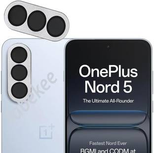 FABEKEE Back Camera Lens Ring Guard Protector for OnePlus Nord 5 Back Camera Lens Ring Guard Protector Frame Glass Silver