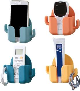 FreshDcart Pack of 4 Phone Charging Stand | Wall Mount Mobile Holder with 2 Hook Mobile Holder
