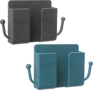 OIVO INDIA Wall Charger Phone Universal Hanging Stand Bracket (Grey & Blue, Combo of 2) Mobile Holder