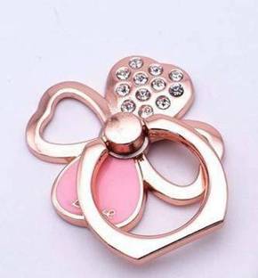 PRH Love Rose (Pink) Metal Mobile Phone Finger Ring with Kickstand 360° Rotation Mobile Holder