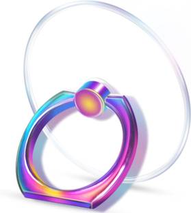 befunky Phone Ring Holder Finger Grip 360 Degree Rotation (Transparent Rainbow Round) Mobile Holder