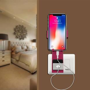 Braxton New Design Portable Wall Mount Mobile Charger Holder Pink in Color Mobile Holder