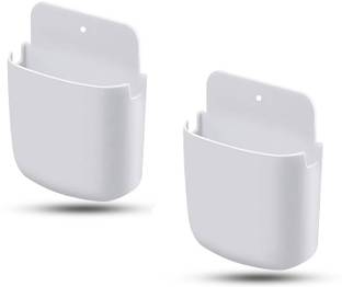 M/S DSNS Wall Mount Mobile Phone Stand AC / TV Remote Stand holder Mobile Charging Wall Stand (White Pack OF 2) Mobile Holder